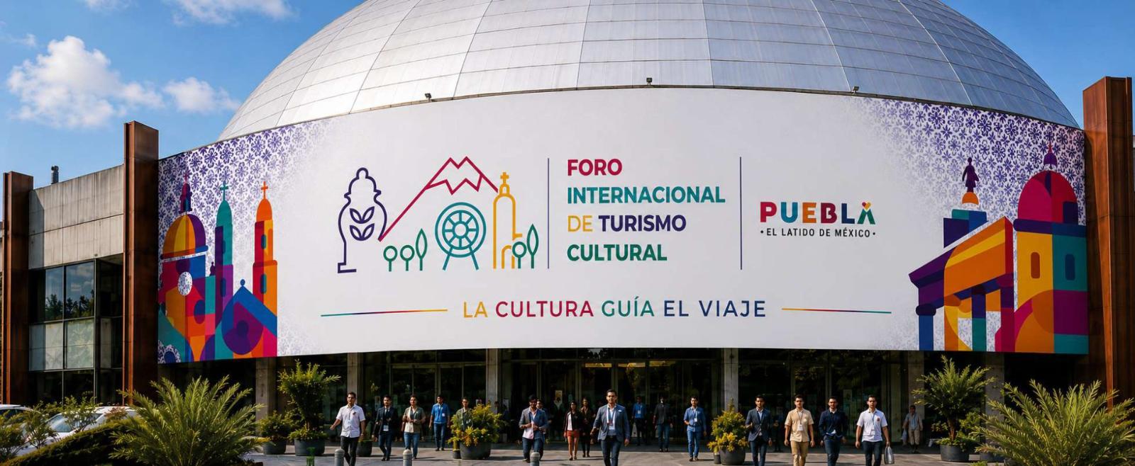 Fachada principal del Auditorio con la imagen del Foro